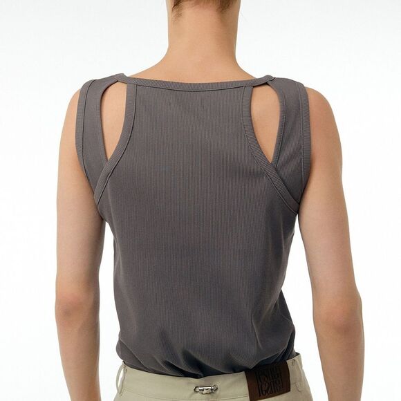 LESUGIATELIER Back‎ Cut-Out Tank Top grey size L NWT in packaging - Picture 3 of 5
